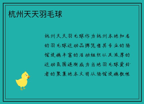 杭州天天羽毛球